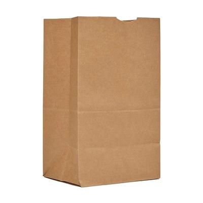 AJM Packaging SS57NP5C Grocery Bag - 14 2/5" x 10 1/10", Kraft Paper, Thumb-cut Top, Flat Bottom, Brown, Case of 500
