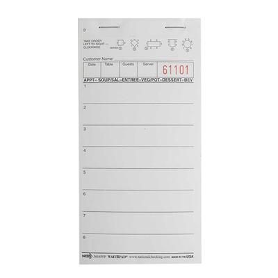National Checking Company 3616WP Guest Check - 1 Part Booked, 1 Lines, White, Case of 5000
