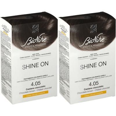 BioNike Shine On Colorante Capelli 4.05 Castano Cioccolato Set da 2 2x