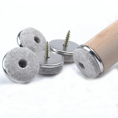 32Pcs Silver 22/24/28/38mm Felt Furniture Sofa Chair Leg Nonslip Screw Floor Anti-skid Pad Nail Protectors