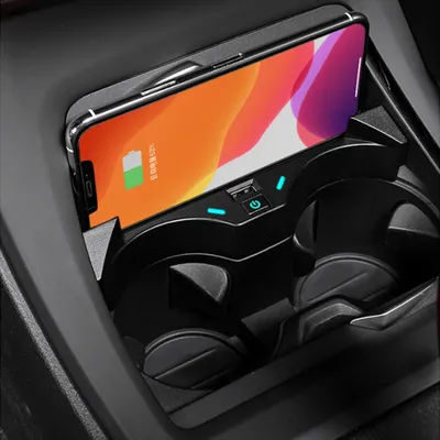 Car wireless charger for BMW X1 F48 F49 X2 F39 2018 fast charging plate center console cup holder trim interior accessories