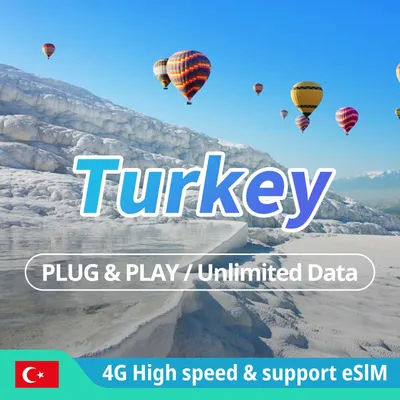 Turkey Prepaid Data SIM Card eSIM Travel 4G / LTE Unlimited Internet Sim Card Data Card for Turkey UK Europe