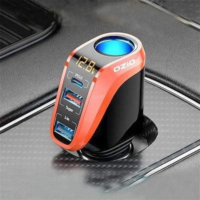 Caricabatteria accendisigari da auto 12/24v universale ricarica rapida 66w qc3.0 usb pd20w tipo-c adattatore presa di alimentazione 4in1 con display lcd per conducente rtv suv mpv