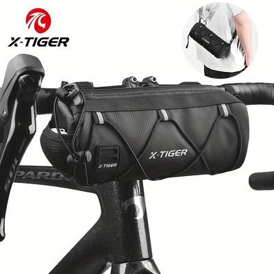 TEMU X-tiger Cycling Front Bag, Large Capacity, Nylon, Adjustable Strap, Mountain Bike Accessory, With Mountain Bike Bag