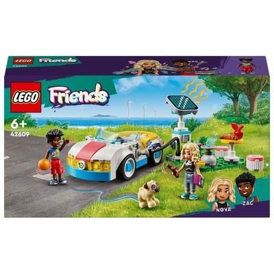 LEGO Friends 42609 Auto Elettrica e Caricabatterie, Giochi per Bambini