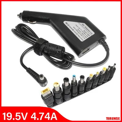 Chargeur de voiture 19V 4.74A 90W, adaptateur d'alimentation universel pour ordinateur portable, pour Lenovo, Asus, Acer, Dell, HP, Samsung, Toshiba, avec 10 connecteurs