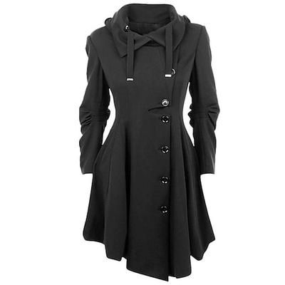 Punk Gotico Steampunk Cappotto Trench Con cappuccio Taglie Forti Slim Fit Costume Per donna Casual Quotidiano Adulti Cappotto Autunno Inverno