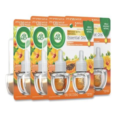 Air Wick 85175 Scented Oil Twin Refill, Hawai'i Exotic Papaya/Hibiscus Flower, 0.67 oz, 6/Carton - Case of 6 REC85175