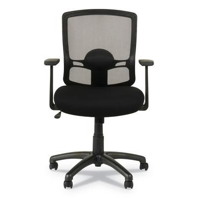 Alera ET42ME10B Etros Series Mesh Mid-Back Chair, Supports up to 275 lbs, Black Seat/Black Back, Black Base ALEET42ME10B