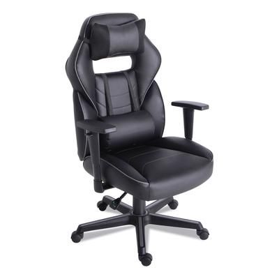 Alera GM4146 Racing Style Ergonomic Gaming Chair, Supports 275 lb, 15.91" to 19.8" Seat Height, Black/Gray Trim Seat/Back, Black/Gray Base ALEGM4146