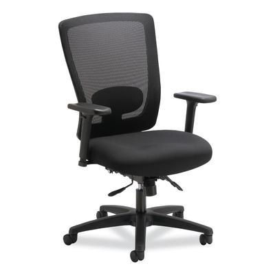 Alera NV42M14 Envy Series Mesh Mid-Back Multifunction Chair, Supports up to 250 lbs., Black Seat/Black Back, Black Base