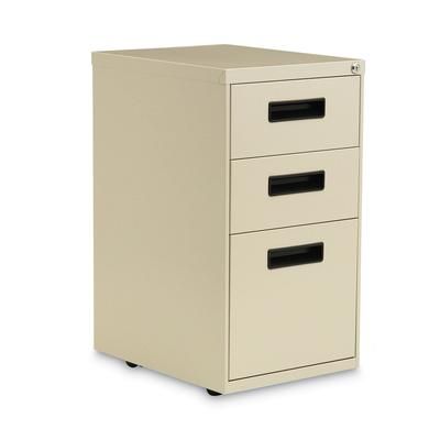 Alera PABBFPY Three-Drawer Metal Pedestal File, 14.96w x 19.29d x 27.75h, Putty ALEPABBFPY