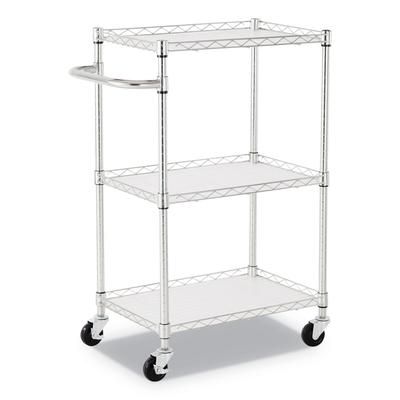 Alera SW322416SR 3-Shelf Wire Cart with Liners, 24w x 16d x 39h, Silver, 500-lb Capacity ALESW322416SR