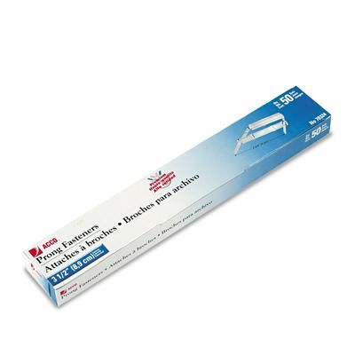Acco 70324 Premium Two-Piece Paper Fasteners, 3.5" Capacity, 2.75" Center to Center, Silver, 50/Box - Box of 50 Fasteners