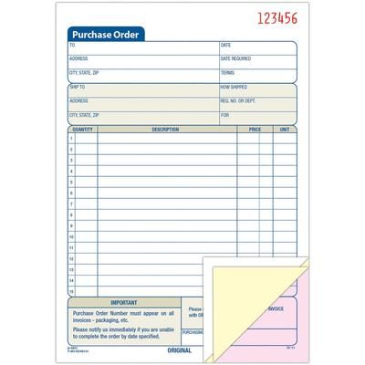 Adams Business Forms TC5831 Purchase Order form, 3 Part, 5 9/16 x 8 7/16 ABFTC5831