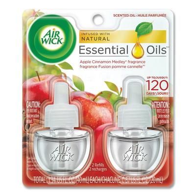 Air Wick 62338-80420 Scented Oil Refill, Warming - Apple Cinnamon Medley, 0.67 oz, Orange, 2/Pack RAC80420