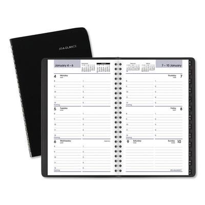 At-A-Glance G210-00 DayMinder Block Format Weekly Appointment Book, Tabbed Telephone/Add Section, 8.5 x 5.5, Black, 12-Month (Jan to Dec): 2024 AAGG21