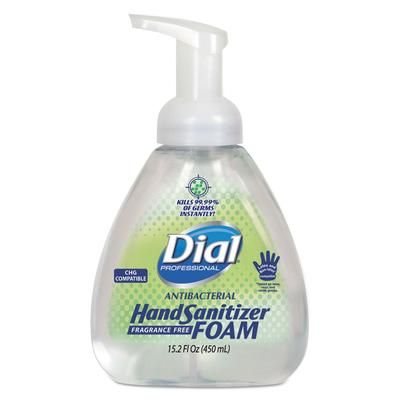 Dial Professional 06040 Antibacterial Foaming Hand Sanitizer, 15.2 oz Pump Bottle, 4/Carton - Case of 4 DIA06040