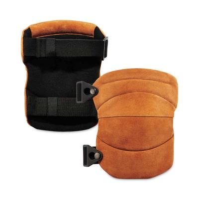 Ergodyne 18232 ProFlex 230LTR Leather Knee Pads, Wide Soft Cap, Buckle Closure, One Size Fits Most, Brown, Pair, Ships in 1-3 Business Days - 1 Pair