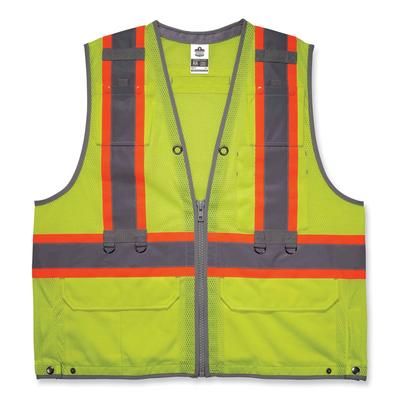 Ergodyne 24175 GloWear 8231TV Class 2 Hi-Vis Tool Tethering Safety Vest, Polyester, Large/X-Large, Lime, Ships in 1-3 Business Days EGO24175