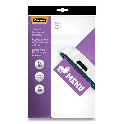 Fellowes 52011 Laminating Pouches, 3 mil, 12" x 18", Gloss Clear, 25/Pack - Pack of 25 FEL52011