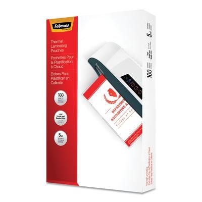 Fellowes 52045 Laminating Pouches, 5 mil, 9" x 14.5", Gloss Clear, 100/Pack - Pack of 100