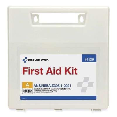 First Aid Only 91329 ANSI 2021 First Aid Kit for 50 People, 184 Pieces, Plastic Case FAO91329