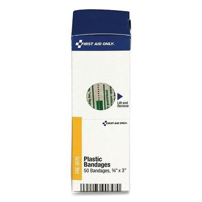 First Aid Only FAE3070 Adhesive Plastic Bandages, 0.75 x 3, 50/Box - Box of 6 FAOFAE3070