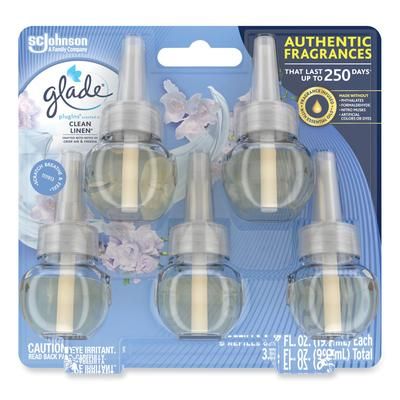 Glade 322829 Plugins Scented Oil Refill, Clean Linen, 0.67 oz, 5/Pack - Pack of 5 SJN322829