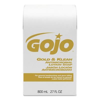 Gojo 9127-12 Gold and Klean Lotion Soap Bag-in-Box Dispenser Refill, Floral Balsam, 800 mL GOJ912712