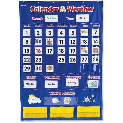 Learning Resources LER2418 Calendar/Weather Pocket Chart, 30-3/4" x 44-1/4", Multi - Set of 138 LRNLER2418