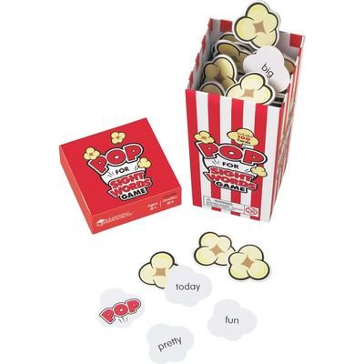 Learning Resources LER8430 POP for Sight Word Game, Red/White, 100 Popcorn Cards, 3"L x 3"W x 6.25"H - Set of 100 LRNLER8430