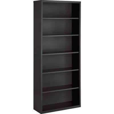 Lorell 59695 Bookcase, 6-Shelf, Steel, 34-1/2"x12-5/8"x30", Charcoal LLR59695