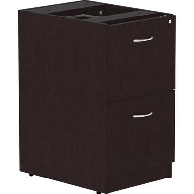 Lorell 18221 Essentials Espresso Laminate Pedestal, 16" x 22" x 28.3" Pedestal, Material: Polyvinyl Chloride (PVC) Edge, Metal Drawer, Finish: Espress
