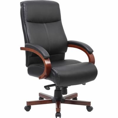 Lorell 69531 High Back Executive Chair, 27" x 31" x 47", Black/Cherry LLR69531