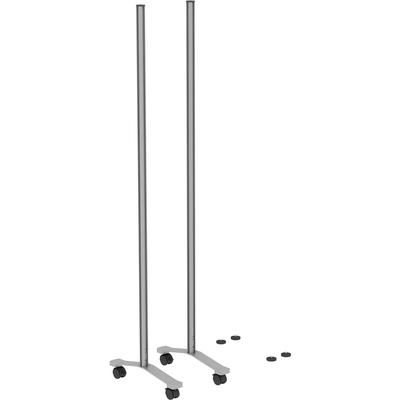Lorell 90271 Adaptable Panel Legs, 18.8" x 2" Depth x 71" Height, Aluminum, Silver - Set of 2 LLR90271