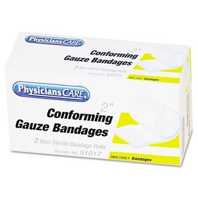 Physicians Care 51017 First Aid Conforming Gauze Bandage, Non-Steriile, 2" Wide, 2/Box - Box of 2 FAO51017