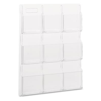 Safco 5603CL Reveal Clear Literature Displays, 9 Compartments, 30w x 2d x 36.75h, Clear SAF5603CL