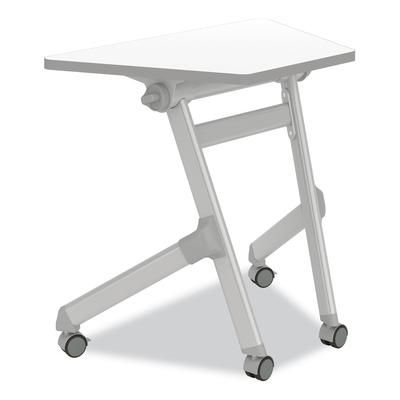 Safco 1226DE Learn Nesting Trapezoid Desk, 32.83" x 22.25" to 29.5", White/Silver
