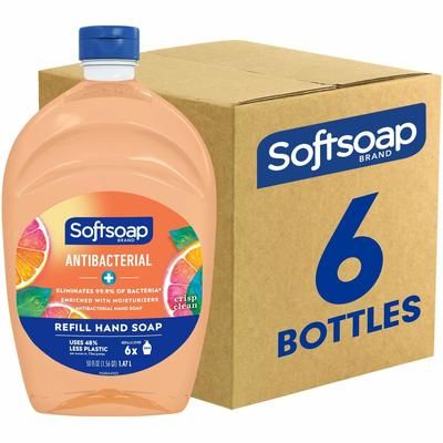Softsoap US05261ACT Antibacterial Hand Soap - Crisp Clean Scent - 50 fl oz (1478.7 mL) - 6 / Carton - Case of 6 CPCUS05261ACT