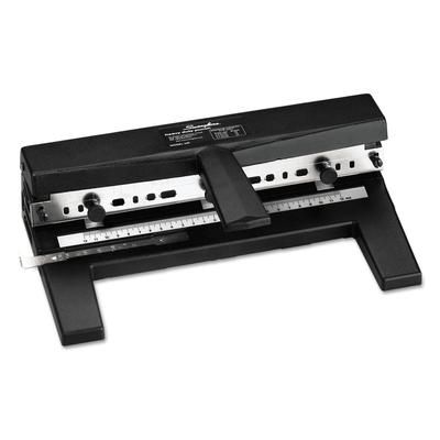 Swingline 74440 40-Sheet Heavy-Duty Two-to-Seven-Hole Adjustable Punch, 9/32" Holes, Black SWI74440