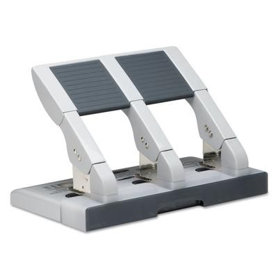Swingline 74550 75-Sheet Heavy-Duty Three-Hole Adjustable Punch, 9/32" Holes, Putty/Gray SWI74550