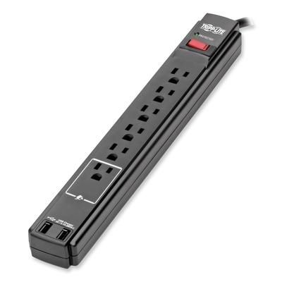 Tripp Lite TLP606USBB Protect It! Surge Protector, 6 Outlets, 6 ft Cord, 990 Joules, Black TRPTLP606USBB
