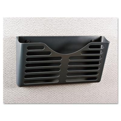 Universal Office Products 8162 Recycled Plastic Cubicle Single File Pocket, Cubicle Pins Mount, 13.5 x 3 x 7, Charcoal