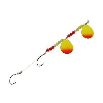 Challenger Lures Three D Worm Tandem Colorado Blades Harness - Hammered Copper Blade With Watermelon Tape