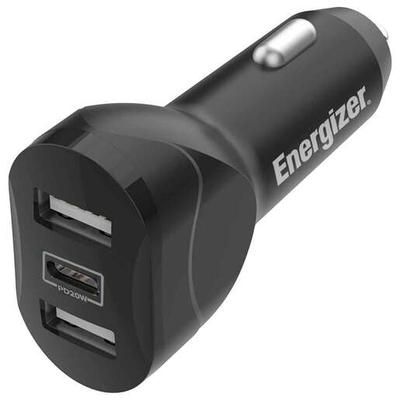 Energizer Ultimate Fast Charging 3-Port Car Charger - Black 1