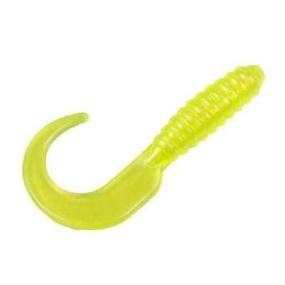 Strike King Mr. Crappie 2in Curly Tail Grub - Tuxedo Black/Chartreuse Laminate