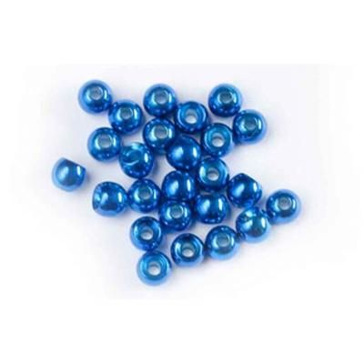 Brass Beads Blue 2.4mm - Metallic Blue 2mm