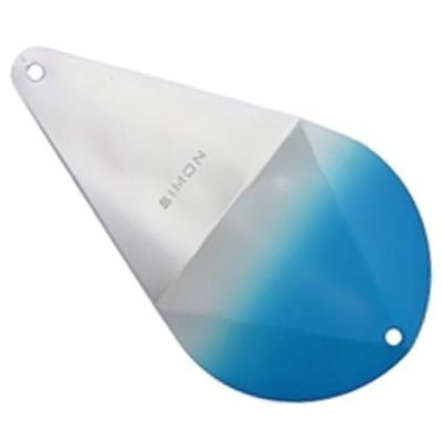 Simon Wobbler Trolling Spoon - Blue Stripe & Chartreuse Yellow with Dots