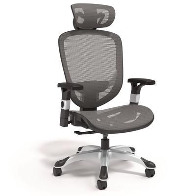 Alera Minerva Ergonomic Mesh Swivel Task Chair, Supports Up to 275 lb, 17.24 to 20.98 Seat Height, Gray Seat, Gray Back, Black Base (ALEMV41BME48)